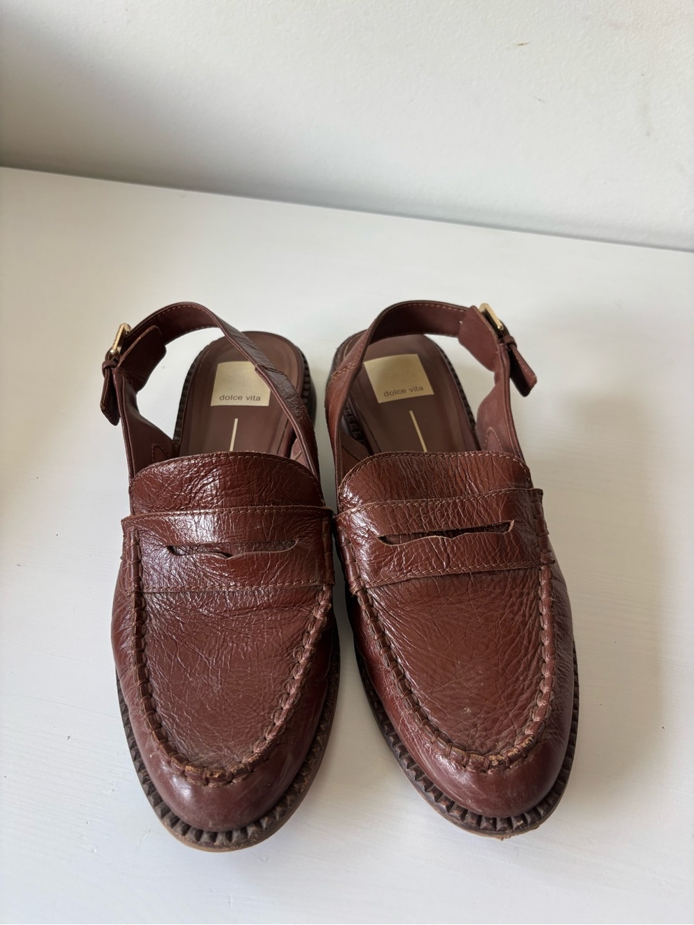 Dolce Vita women’s Brown Leather Slingback Loafers